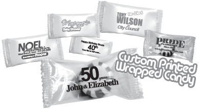 Custom printed wrapped candy