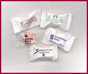 Promotional mints and custom candy wrappers for banks and credit unions