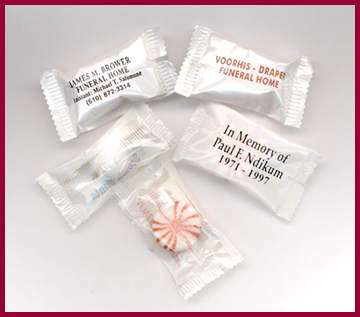 Personalized mints for funeral homes